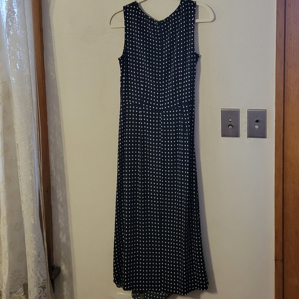 Madewell Asymmetrical aruched Midi Dress - Linear Dots Jet Black - Picture 12 of 13